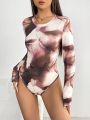 Graphic Print Slim Fit Bodysuit