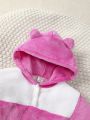 Cute Hooded Fleece Warm Romper For Baby Boy