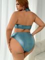 SHEIN Swim SXY Plus Size Hollow Out One-Piece Swimsuit With Circular Decoration