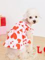 PETSIN Petsin Pink Heart Printed Cute Pet Dress With Short Sleeves For Small Dogs And Cats