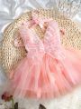 2pcs/Set Newborn Baby Girl Photography Outfit Winged Butterfly Dress And Headband For Full Month Celebration Photoshoot