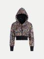 Teen Girl Zip Up Hooded Sequin Jacket