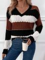 Women's Striped Color Block Sweater