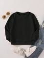 Young Girl 1pc Butterfly & Letter Graphic Sweatshirt