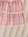 Baby Girl Cold Shoulder Tee & Plaid Bow Front Skirt & Headband