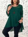 Plus Size Lace Blouse With Short Front And Long Back