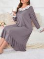Women's Plus Size Cute Lace Trimmed Nightgown