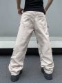 Manfinity EMRG Men'S Solid Color Cargo Jeans