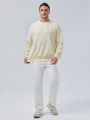 SHEIN Extended Sizes Men Plus Solid Drop Shoulder Sweatshirt