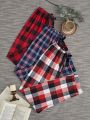 3pcs/set Plaid Pajama Pants Decorated With Bows