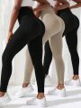 Women's Solid Color Sports Leggings