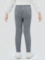 SHEIN Young Girl 2pcs Ribbed Knit Sweater Pants