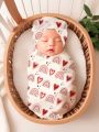 Newborn Baby Love Heart Rainbow Print Photography Outfit Set