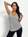 Solid Racer Back Sports Tank Top