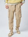 Manfinity Hypemode Men Contrast Side Seam Flap Pocket Side Cargo Pants