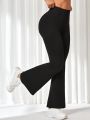 Women'S High Waisted Solid Color Flared Running Pants