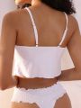 SHEIN Swim Mod Women'S Cami Shirred Bikini Top