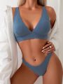 SHEIN Swim Classy Solid Color Swimwear Set