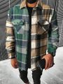 Manfinity Men Plaid Flap Pocket Overcoat Without Tee