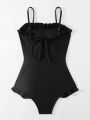 Women'S One-Piece Swimsuit With Frilled