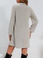 SHEIN LUNE Lantern Sleeve Shirt Dress