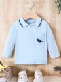 Baby Boys' Casual Triangle Dragon Embroidered Polo Shirt For Everyday Wear