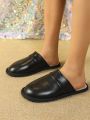 Comfortable And Warm Non-slip Fleece-lined Flat Slippers, Suitable For Home And Outdoor Use