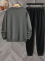 Manfinity Men's Plus Size Round Neck Sweatshirt Set