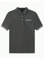 Men's Short Sleeve Plaid Pattern Polo Shirt