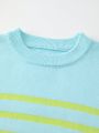 Tween Girl Striped Pattern Sweater