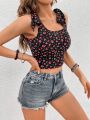 SHEIN VCAY Women's Holiday Floral Vest