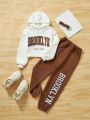 SHEIN Kids EVRYDAY Tween Girl Letter Graphic Hoodie & Sweatpants