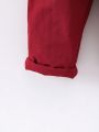 SHEIN Kids Academe Toddler Boys' Fashionable Casual Academy Style Elegant Gentleman Shirt & Suspenders Pants 2pcs/Set