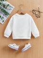 Boys Baby Solid Drop Shoulder Sweatshirt