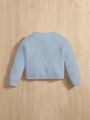 SHEIN Baby Girls' Long Sleeve V Neck Cute Sweater