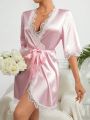 Lace Patchwork Women's Robe