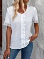 Ladies' Lace Patchwork Shirt