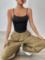 Women's Solid Color Slim Fit Basic Camisole Top For Daily Wear