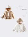 SHEIN Kids Nujoom Toddler Girls' Cool And Interesting Double-sided Hooded Coat With Zipper For Autumn And Winter