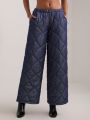 NAJILARAQUELDESIGNS Solid Wide Leg Quilted Pants