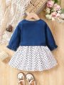 Baby Girls' Spring/autumn Denim Jacket And Tulle Princess Dress Two Piece Outfits, Fashionable