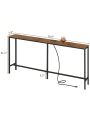 SUPERJARE 70 Inch Console Table with Power Outlets, Narrow Sofa Table, Entryway Table