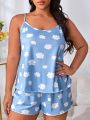 Plus Cloud Print Cami Top & Shorts PJ Set