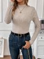 SHEIN LUNE Casual Solid Color Half Turtleneck Sweater