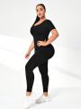 Plus Solid Sports Jumpsuit