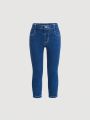 SHEIN Girls' Skinny Fit Jeans