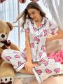 Women's Satin Digital Printed Pajama Set