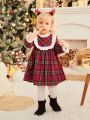 Cozy Cub Baby Girl Ruffle Trim Tartan Babydoll Dress