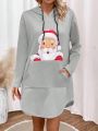 Women's Santa Claus Printed Dress For Christmas