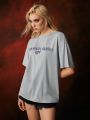 Game of Thrones X SHEIN Men Round Neck Letter & Character Print T-Shirt